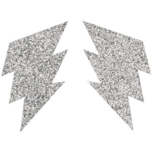 Fever Glitter LightningBolt Nipple Pasties, Silver